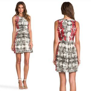 Parker Ancho Embroidered 100% Silk Sheath Dress Medium Cream Special Occasion